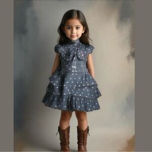 U.S. Polo Assn. dress. Polka dots with ruffle. Blue. (4)